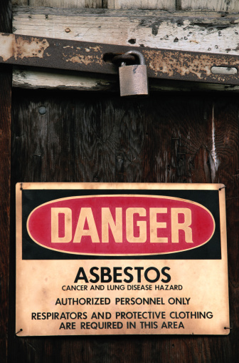 danger asbestos sign