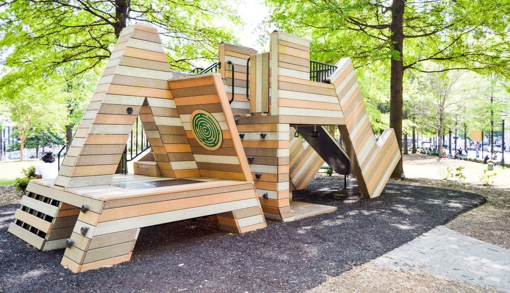 wooden playground at daycare