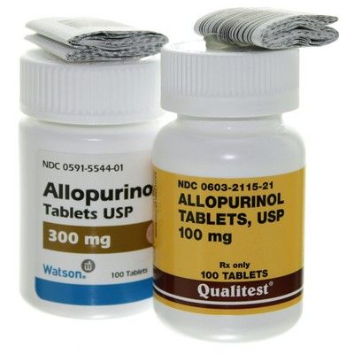 allopurinol tablet bottles closeup