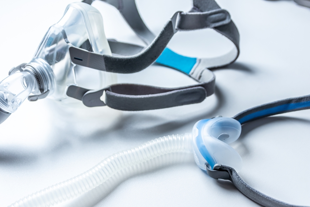 CPAP mask closeup used to treat sleep apnea